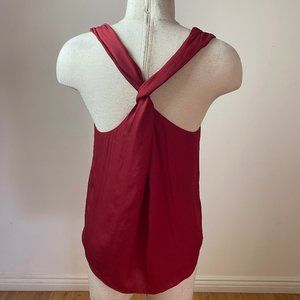 Red silk top from Zara w crossed back detail
